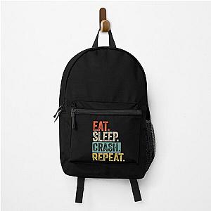 Eat sleep crash repeat retro vintage Backpack