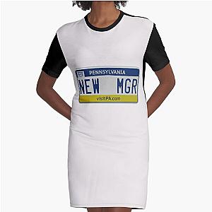 NEW MGR - Creed Bratton New Manager License Plate Graphic T-Shirt Dress