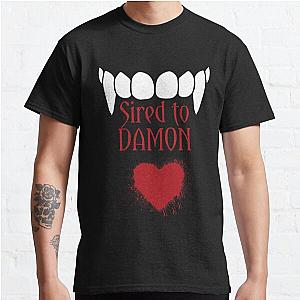 Vampire Diaries Shop - Vampire Diaries I’m sired to Damon Classic Black T-Shirts