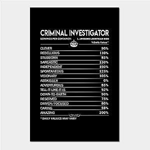 Criminal Minds Posters - Criminal Investigator T Shirt - Criminal Investigator Factors Daily Gift Item Tee Poster TP1011