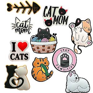 New Arrival 1Pcs Cute Cat Shoe Charms for Crocs DIY Bracelet Wristband Accessories