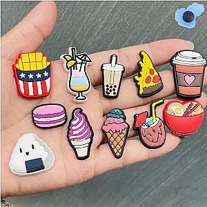 1pcs Yummy Noodle Drinks Coffee PVC Shoes Accessories