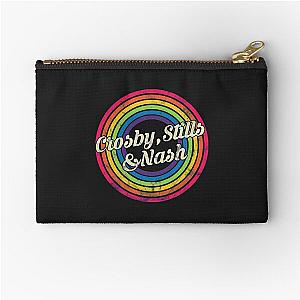 Crosby Stills Nash T-ShirtCrosby , Stills & Nash - Retro Rainbow Faded-Style Zipper Pouch