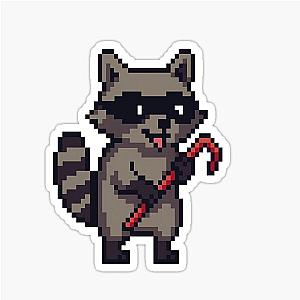 Pixel Raccoon Crowbar Sticker