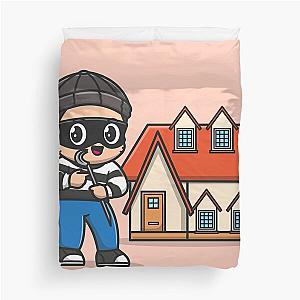 Merry Mischief: Cute Thief with Cartoons Icon Duvet Cover