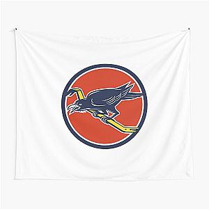 Crow Perching Crowbar Circle Tapestry