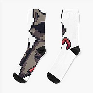 Pixel Raccoon with Crowbar Socks