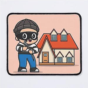Merry Mischief: Cute Thief with Crowbar Icon Mouse Pad