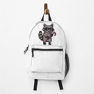Pixel Raccoon With Crowbar Backpack