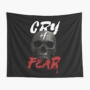Cry of Fear, Creepy Skull, Dead Doll, Dreadful Gaze, Scary Skull, Living Dead, Dark Skull, Zombie, Nightmare, Dark Skeleton Tapestry