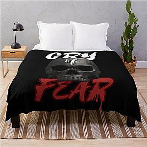 Cry of Fear, Creepy Skull, Dead Doll, Dreadful Gaze, Living Dead, Dark Skull, Zombie, Nightmare, Dark Skeleton Scary Throw Blanket