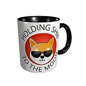 Crypto Mugs - Holding Shib To The Moon Coin Shiba Inu Crypto Mug