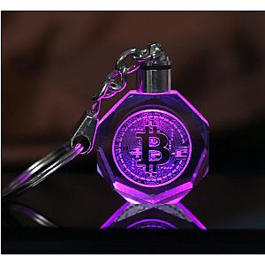 Bitcoin Merch - Bitcoin Coin Changing Color Gift Keychain