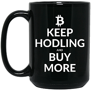 Bitcoin Merch - Keep hodling 15 oz. Black Mug TCP1607