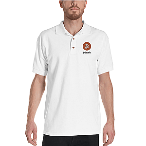 Bitcoin Merch - Men's Embroidered Polo Shirt TCP1607