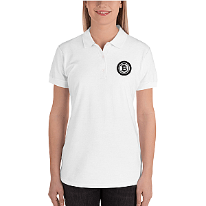 Bitcoin Merch - Black Women's Embroidered Polo Shirt TCP1607