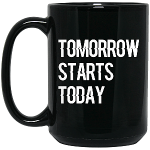 Zilliqa Merch - Tomorrow starts today - 15 oz. Black Mug TCP1607