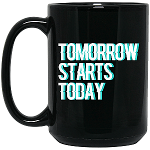 Zilliqa Merch - Tomorrow starts today - 15 oz. Black Mug TCP1607