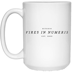 Bitcoin Merch - Vires in numeris 15 oz. White Mug TCP1607