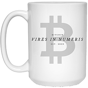 Bitcoin Merch - Vires in numeris 15 oz. White Mug TCP1607