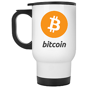 Bitcoin Merch - White Travel Mug TCP1607