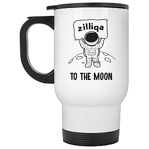 Zilliqa Merch - To the moon  White Travel Mug TCP1607