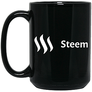 Steem Merch white - 15 oz. Black Mug TCP1607