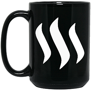 Steem Merch white - 15 oz. Black Mug TCP1607