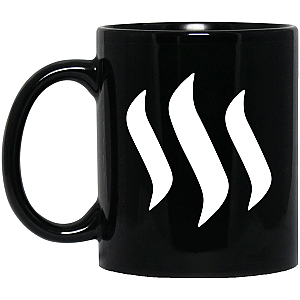 Steem Merch white - 11 oz. Black Mug TCP1607