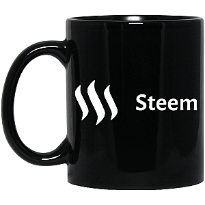 Steem Merch white - 11 oz. Black Mug TCP1607