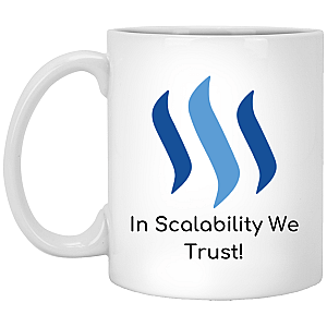 Steem in scalability we trust - 11 oz. White Mug TCP1607