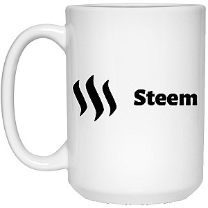 Steem Merch - Black 15 oz. White Mug TCP1607