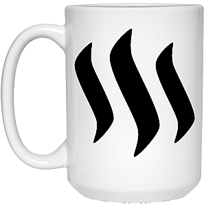 Steem Merch - Black 15 oz. White Mug TCP1607