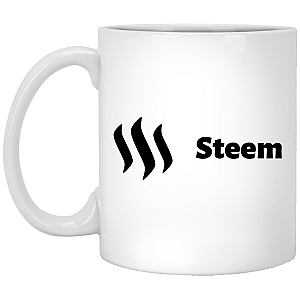 Steem Merch - Black 11 oz. White Mug TCP1607