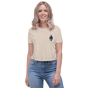 Ethereum T-shirts - Ethereum logo Women's Embroidered Crop Tee TCP1607