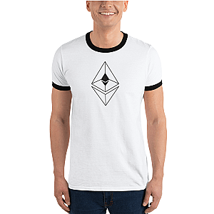 Ethereum T-shirts - Ethereum line design Men's Ringer T-Shirt TCP1607