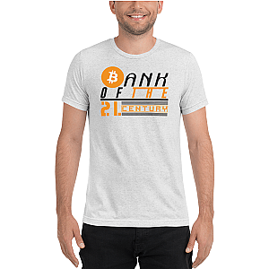 Bitcoin T-shirts - Bank of the 21.century Men's Tri-Blend T-Shirt TCP1607