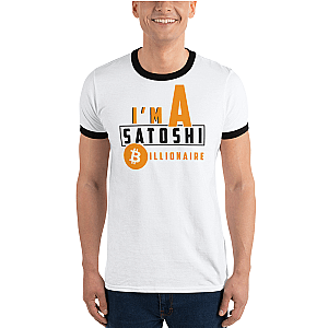 Bitcoin T-shirts - I'm a satoshi billionaire Men's Ringer T-Shirt TCP1607