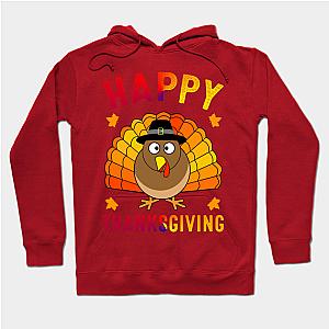 Happy Thanksgiving for Boys Girls Kids Pilgrim Turkey  Hoodie TP1501