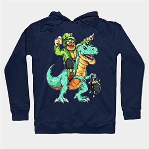 Leprechaun riding a dinosaur St. Patrick's Day  Hoodie TP1501