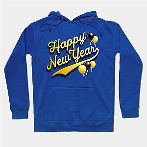 Happy New Year with Black and Gold Balloons Party Favors  Hoodie TP1501