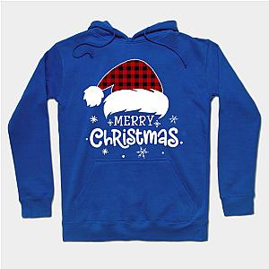 Merry Christmas Buffalo Red Plaid Santa Hat Xmas Holiday  Hoodie TP1501