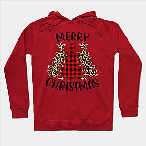 Merry Christmas Tree Leopard Plaid Printed  Hoodie TP1501