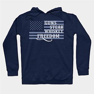 Guns Whiskey Steak &amp; Freedom Veteran Patriotic  Hoodie TP1501