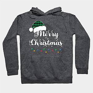 Merry Christmas Lights Santa Hat With Green Plaid Xmas Holiday  Hoodie TP1501