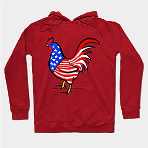 4th of July Independence Day Cock Rooster American Flag  Hoodie TP1501