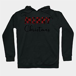 Merry Christmas Buffalo Plaid Graphic  Hoodie TP1501