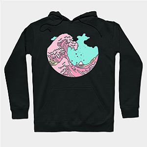 Japanese pastel kawaii anime meme surf beach wave  Hoodie TP1501