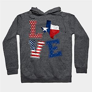 Love Texas Distressed Retro American Flag 4th Of July Gift  Hoodie TP1501