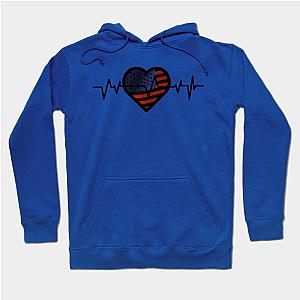 Heartbeat Flag America Independence Day  Hoodie TP1501